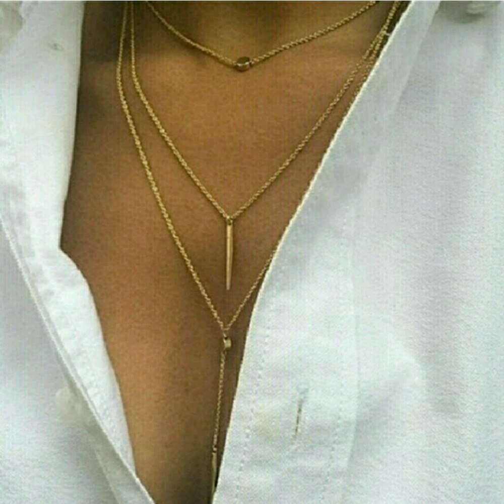 3 Layer Dainty Choker Necklace in Gold